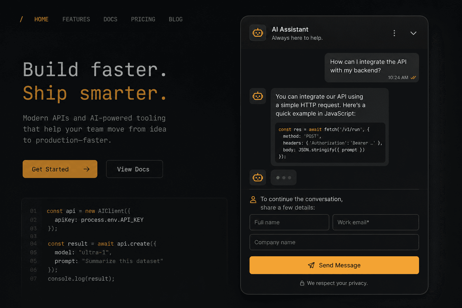 AI Chat Widget